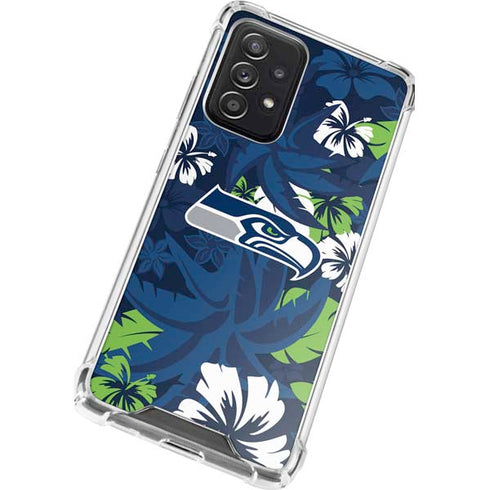 NFL Seattle Seahawks Tropical Print Galaxy A52 5G Clear Case